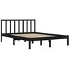 vidaXL Estrutura de cama casal 135x190 cm pinho maci&ccedil;o preto