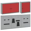 vidaXL Conjunto de Arm&aacute;rio de Ferramentas e Pegboard 5 pcs Vermelho