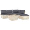 vidaXL 6 pcs conjunto lounge de paletes + almofad&otilde;es madeira de abeto