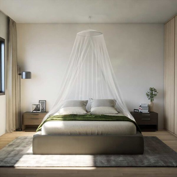 vidaXL Rede mosquiteira para cama malha 220 56x56x220 cm branco