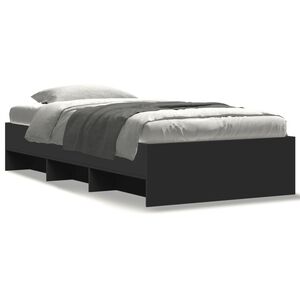 vidaXL Estrutura de cama 90x190 cm derivados de madeira preto