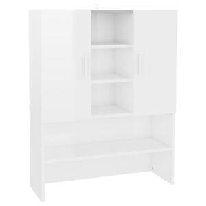 vidaXL Arm&aacute;rio m&aacute;quina de lavar 70,5x25,5x90 cm branco brilhante