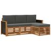 vidaXL Conjunto de Sof&aacute;s para Exterior 4 unid. Natural e Antracite