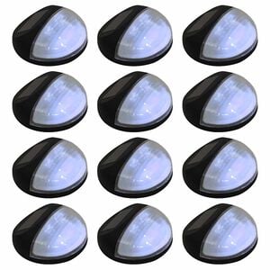 vidaXL Candeeiro de parede solar LED de exterior 12 pcs preto redondo