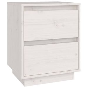 vidaXL Mesa de cabeceira 40x35x50 cm madeira de pinho maci&ccedil;a branco