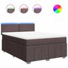 vidaXL Cama com molas/colch&atilde;o 140x190 cm tecido castanho-escuro