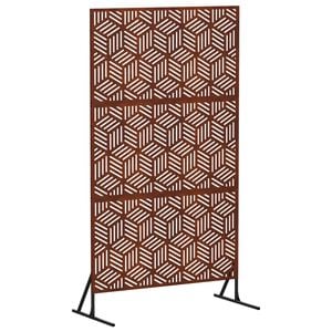 vidaXL Protetor de Privacidade 100 x 50 x 180 cm A&ccedil;o Corten