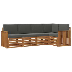 vidaXL Conjunto de Sof&aacute; Sectional 5 pcs Natural e Antracite