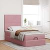 moldura de cama otomana vidaXL com colch&otilde;es rosa 100x200cm veludo