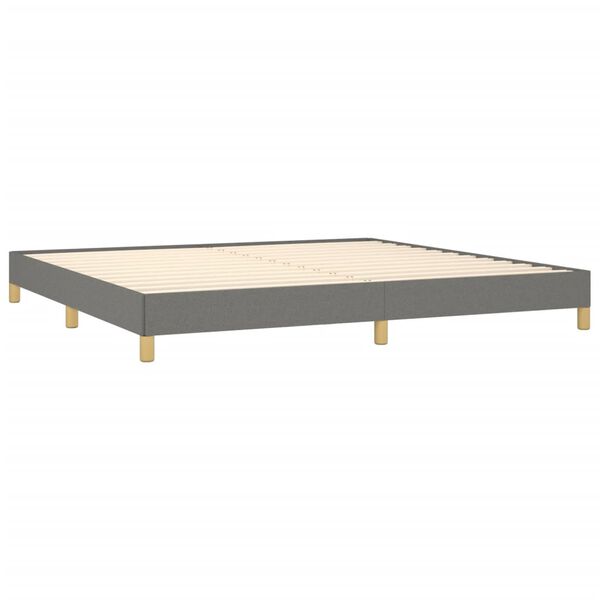 vidaXL Estrutura de cama sem colch&atilde;o 200x200 cm tecido cinzento-escuro