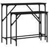 vidaXL Mesas consola 2 pcs derivados de madeira preto