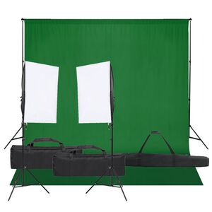 vidaXL Kit de estúdio fotográfico com conjunto de iluminação e fundo