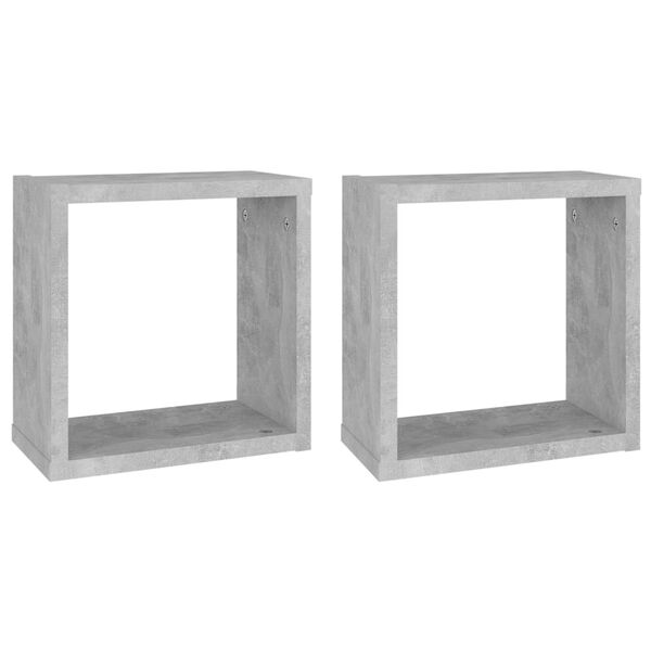 vidaXL Prateleiras parede forma de cubo 2 pcs 30x15x30cm cinza cimento