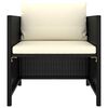 vidaXL 8 pcs conjunto lounge de jardim c/ almofadões vime PE preto