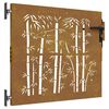 vidaXL Port&atilde;o de jardim 85x75 cm a&ccedil;o corten design bambu