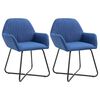 vidaXL Cadeiras de jantar 2 pcs tecido azul
