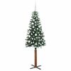 vidaXL Árvore de Natal Slim com 300 LEDs com suporte Verde 180 cm