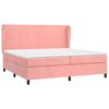 vidaXL Cama com molas/colch&atilde;o 200x200 cm veludo rosa