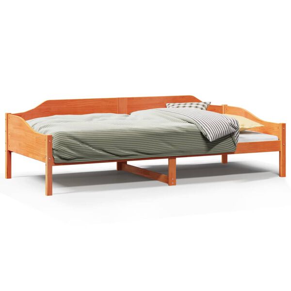 vidaXL Cama sem colchão 90x190 cm madeira de pinho maciça castanho-mel