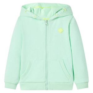 Sweatshirt para crian&ccedil;a com capuz e fecho verde-brilhante 92