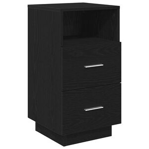 vidaXL Mesa de cabeceira com 2 gavetas 36x36x68 cm preto