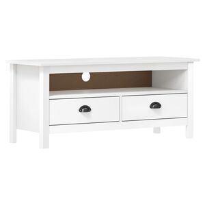 vidaXL M&oacute;vel de TV Hill 110x40x47 cm pinho maci&ccedil;o branco