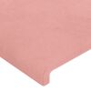 vidaXL Cabeceira de cama c/ luzes LED veludo 147x16x118/128 cm rosa