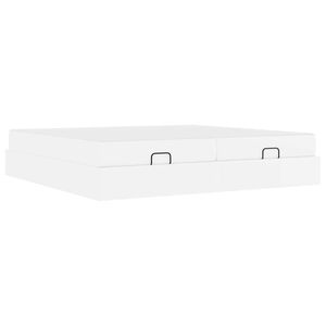 vidaXL Estrutura de cama com colch&atilde;o com colch&atilde;o 2 pcs Branco PVC