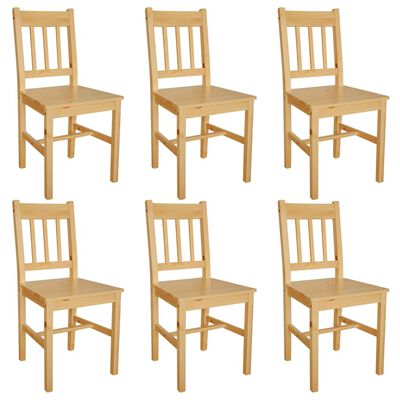 vidaXL Cadeiras de jantar 6 pcs madeira de pinho