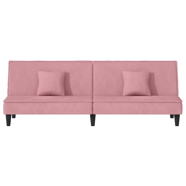 vidaXL Sofá-cama veludo rosa