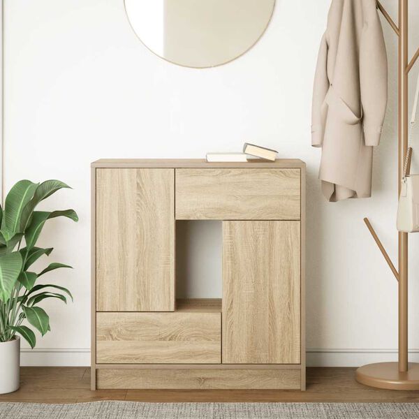 vidaXL Aparador com gavetas e portas 70,5x34x74,5 cm carvalho sonoma