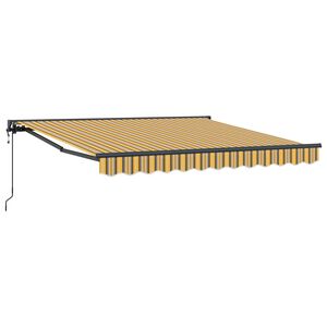 vidaXL Toldo Retr&aacute;til Amarelo e Cinza 300 x 250 cm Alum&iacute;nio e Tecido