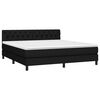 vidaXL Cama box spring c/ colch&atilde;o e LED 160x200 cm tecido preto