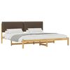 vidaXL Estrutura de Cama com Cabeceira Estofada Branco lavado e taupe