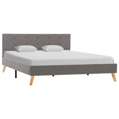vidaXL Estrutura de cama em tecido 140x200 cm cinzento-claro