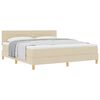 vidaXL Cama Box com almofada com cabeceira Creme 180 x 200 cm tecido