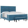vidaXL Cama Box com colch&atilde;o Azul escuro 180 x 200 cm Veludo