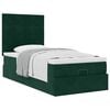 vidaXL Estrutura cama otomana colch&otilde;es 90x190cm veludo verde escuro