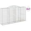 vidaXL Cestos gabi&atilde;o arqueados 17 pcs 300x50x160/180 ferro galvanizado