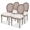 vidaXL Cadeiras de jantar 4 pcs tecido cor creme