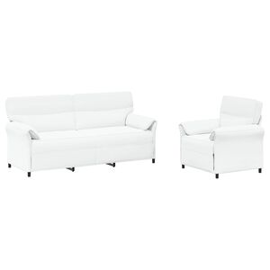 vidaXL Conjunto de Sof&aacute;s 2 unid. Branco Tecido