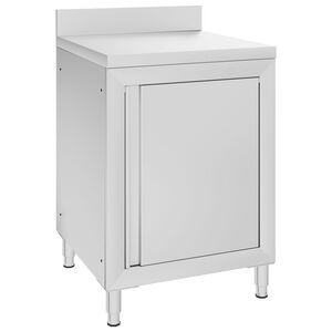 vidaXL Mesa de trabalho comercial c/ arm&aacute;rio 60x60x96cm a&ccedil;o inoxid&aacute;vel