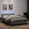 vidaXL Cama box spring c/ colch&atilde;o e LED 140x210 cm veludo cinzento-claro