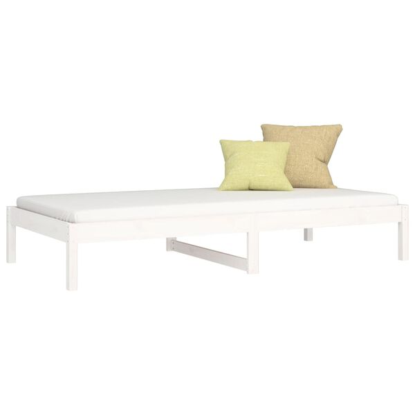 vidaXL Sof&aacute;-cama sem colch&atilde;o 90x200 cm madeira de pinho maci&ccedil;a branco