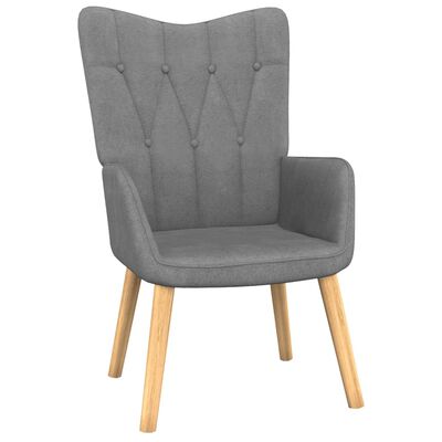 vidaXL Cadeira de descanso com banco tecido cinzento-escuro