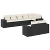 vidaXL 8 pcs conjunto sof&aacute;s de jardim com almofad&otilde;es vime PE preto