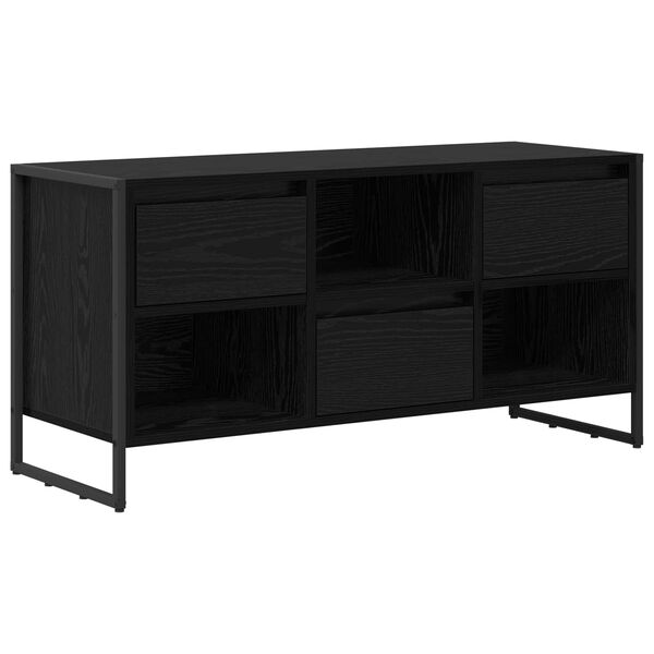 vidaXL Gabinete para TV com gaveta Carvalho Preto 100 x 36 x 49,5 cm