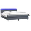 vidaXL Cama box spring c/ colch&atilde;o e LED 180x210 cm veludo cinzento-escuro