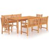 vidaXL 5 pcs conjunto de jantar p/ jardim madeira de teca maci&ccedil;a