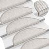 vidaXL Tapetes escada adesivos aspeto sisal 30 pcs 56x17x3 cm prateado